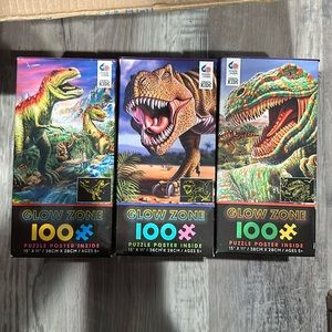 Glow Zone 100 Piece Puzzles w/Posters